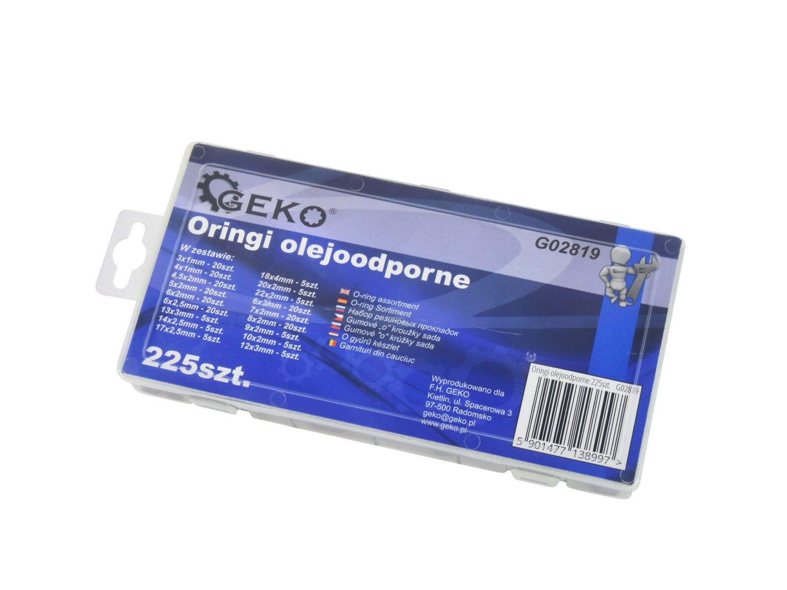 ORINGI GUMKI USZCZELKI GUMOWE 225 SZT OLEJOODPORNE Marka Geko