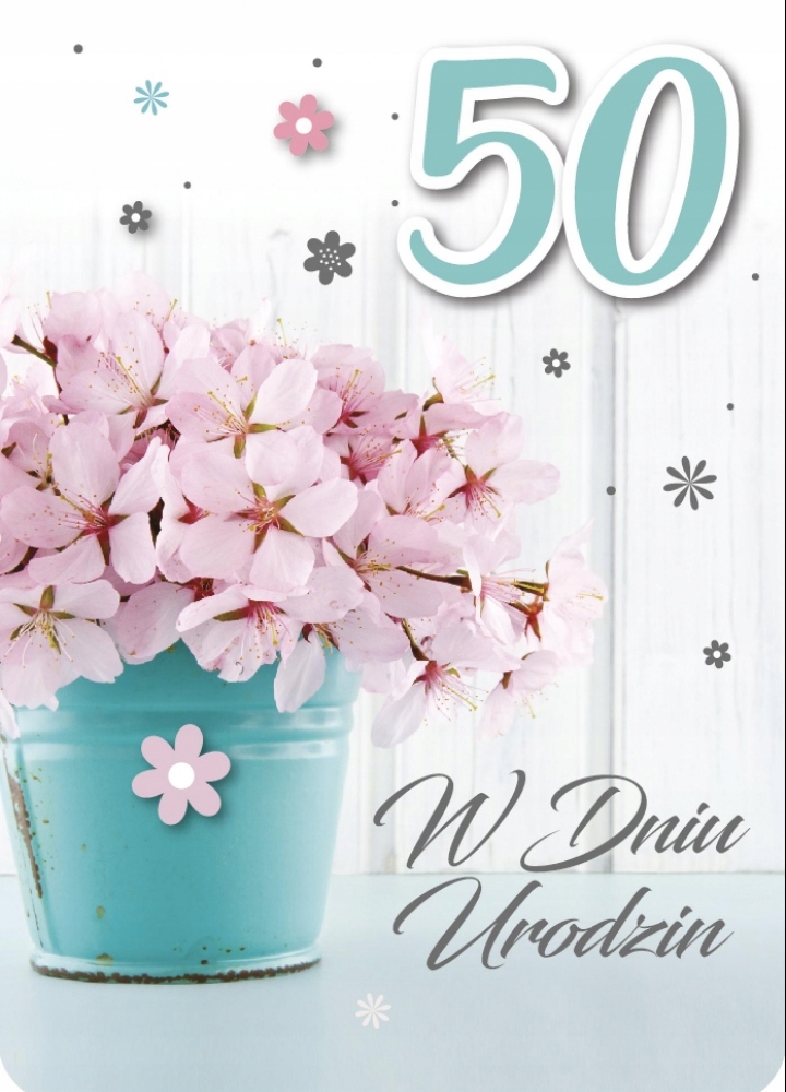 KARNET URODZINY 50 lat B6 z kopertą 12x17 cm ARMIN Style KARTKI KOLOROWE