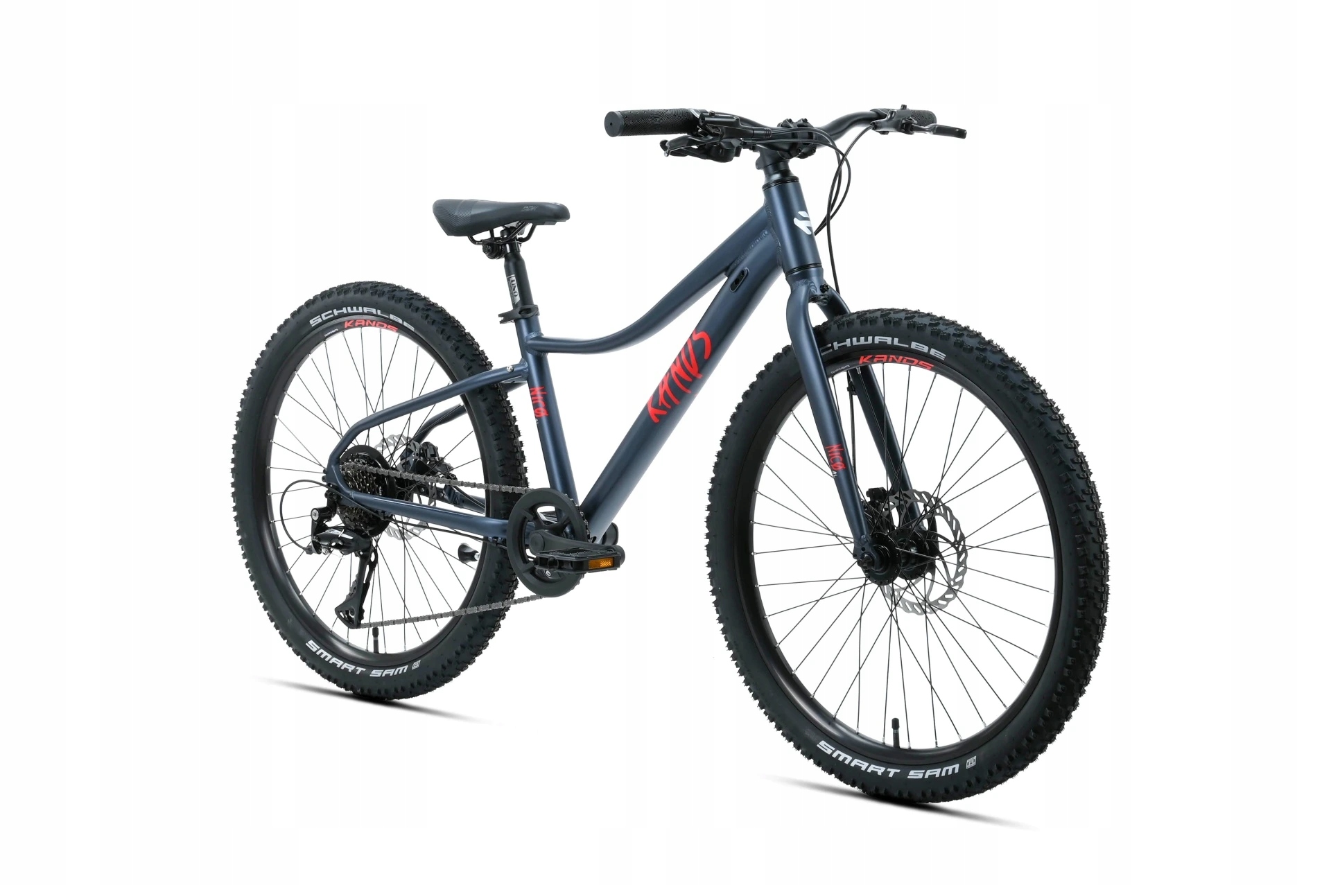 Lekki rower młodzieżowy Mtb 24 Kands Nico aluminiowy STczarno-czerwon 2026