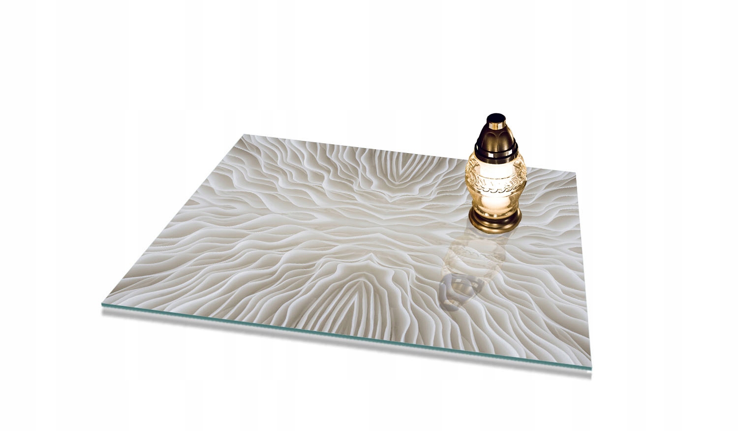 Podstavec pod Zniče na hřbitov Tvrzené Sklo Béžový vzor 60x52 cm