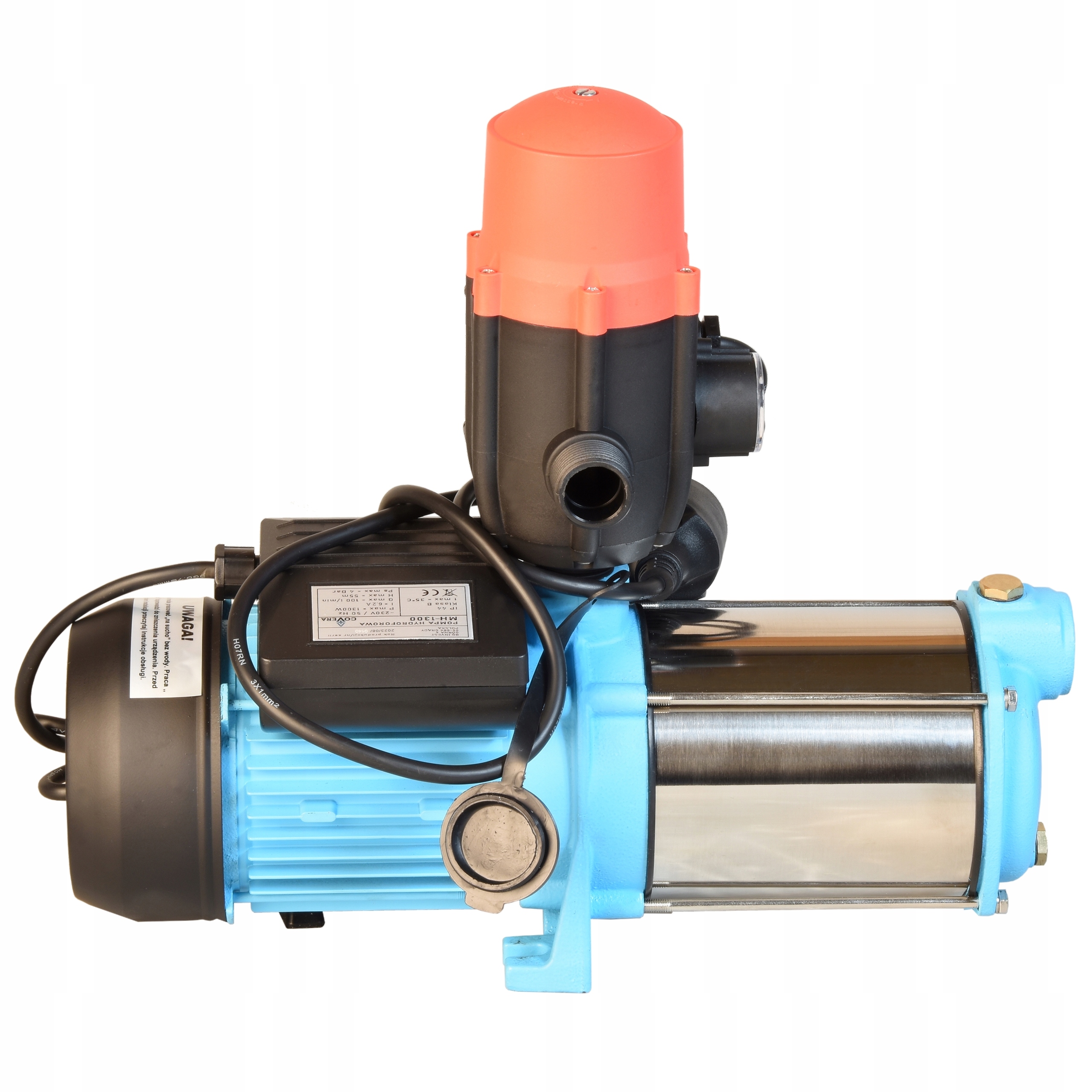 HYDROFOR BEZZBIORNIKOWY MH 1300 POMPA HYDROFOROWA DO WODY Z AUTOMATEM BRIO Rodzaj pompy zestaw hydroforowy
