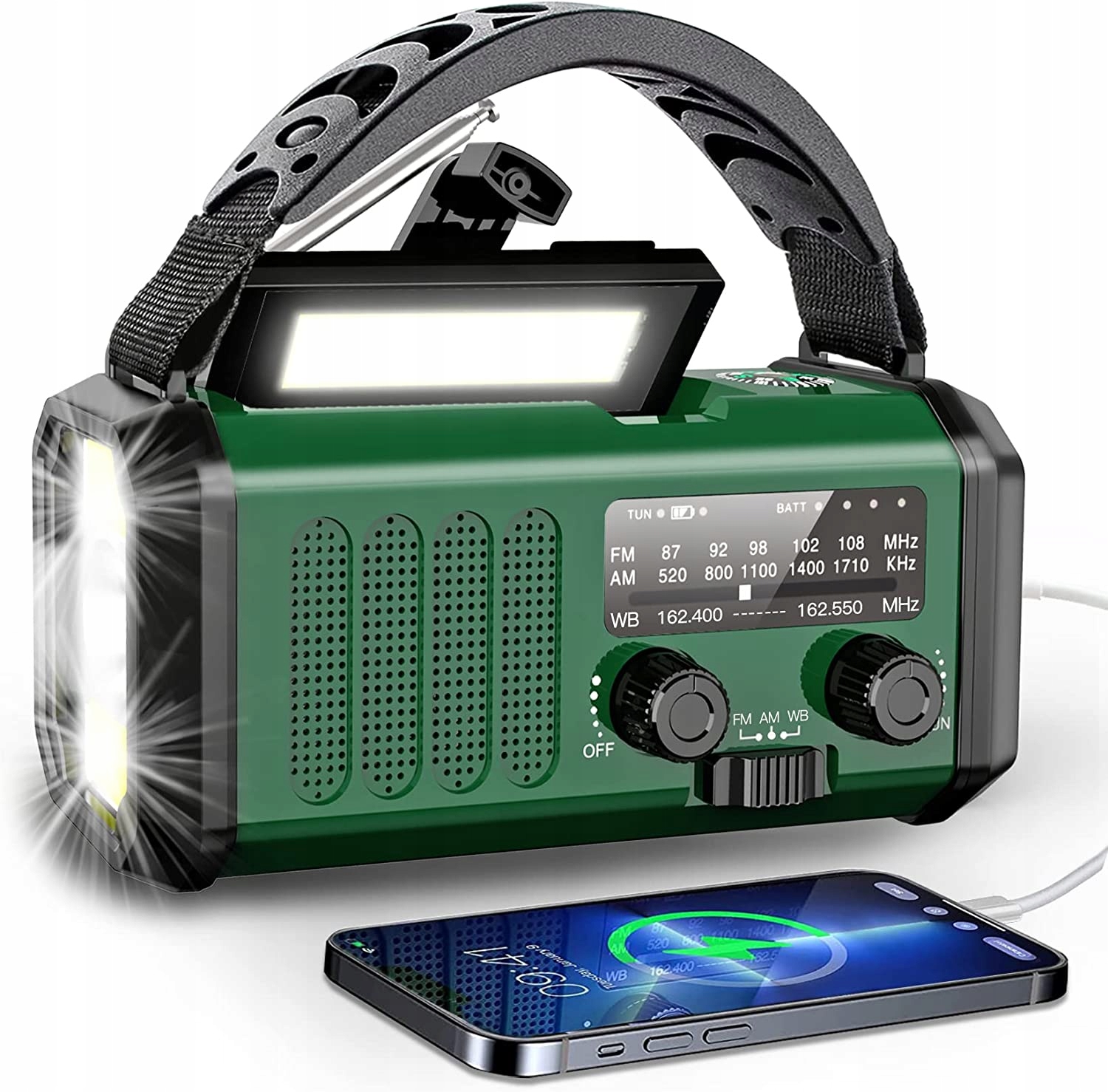 1RADIO FM AWARYJNE SOLAR SOS 10000mAh LATARKA IPX5
