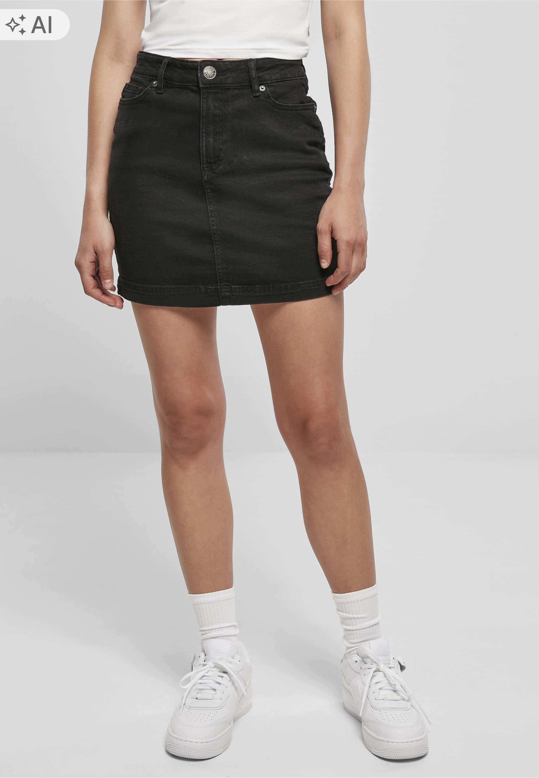 Urban Classics Černá Džínová Sukně Mini S Vysokým Pasem 29 7GA