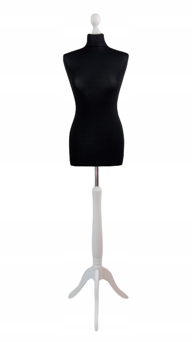 Krejčovská figurína 36 S/m, černé tričko bílý stojan