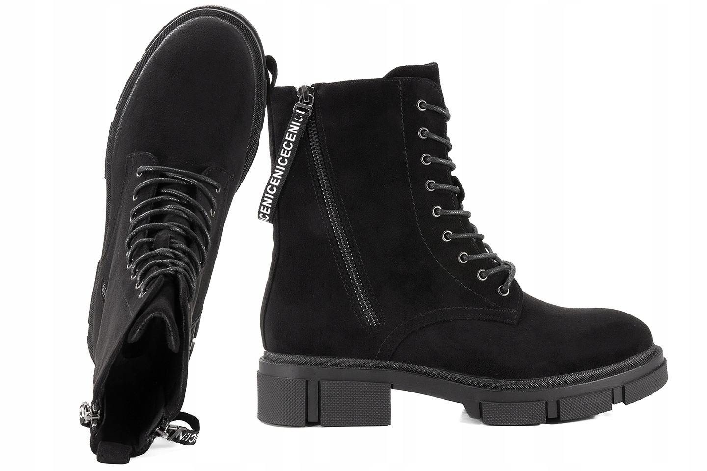 Sergio Leone TR749 Zimní Boty Kozačky Trapery Kotníkové Boty černé