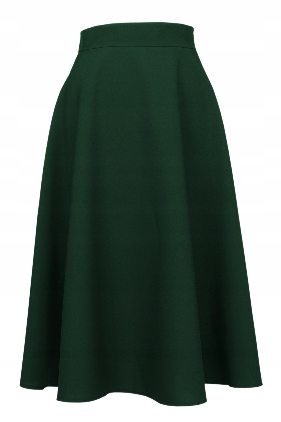 BUTELKOWA ZIELEŃ SPÓDNICA MIDI ROZKLOSZOWANA 38 M
