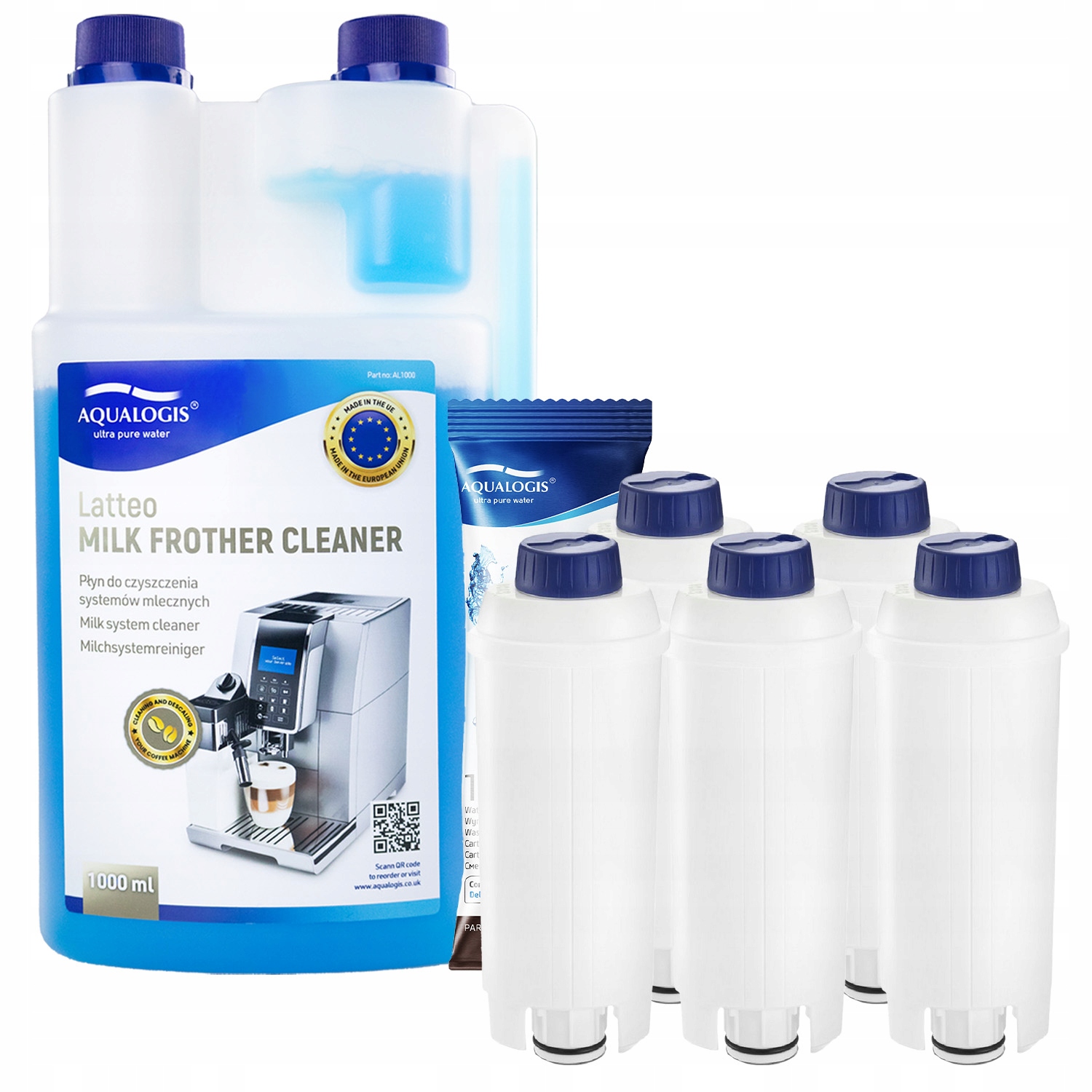 5x Filtr do kávovaru Delonghi AL-S002 Tekutina Latteo 1L