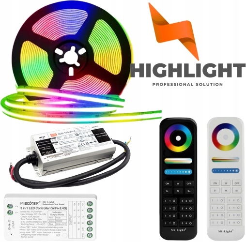 5m Sada Led Cob Rgb páska CRI90 15W 24V Wi-Fi