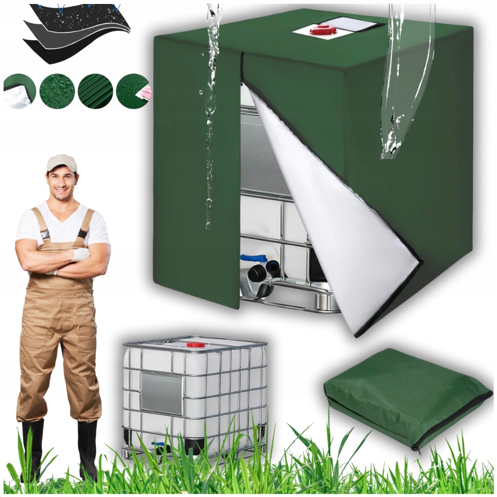 Pokrowiec Plandeka Osłona Na Zbiornik Beczkę Deszczówkę Mauzer Trwała 1000L