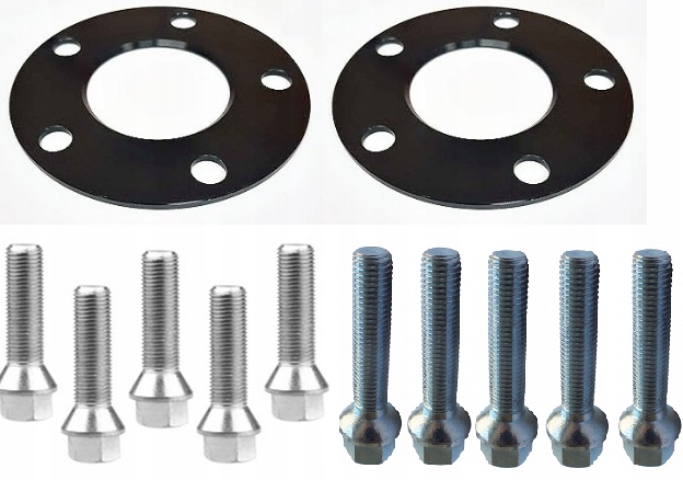 Прокладки чорні 5мм + Болти BMW MERCEDES 5x112 66.5