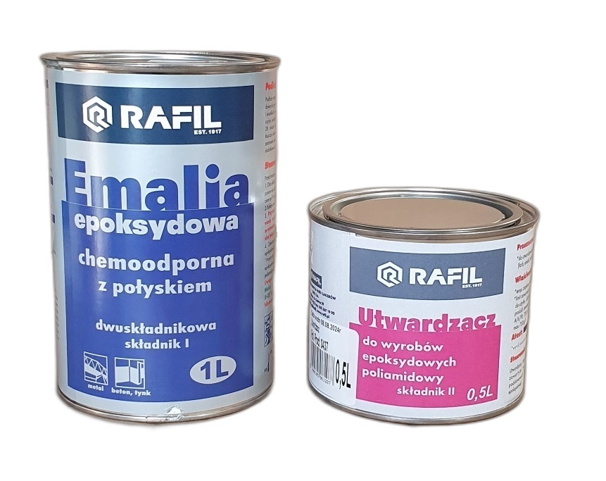 Farba Emalia epoksydowa na posadzki beton do metalu betonu Biała 1l. +0,5