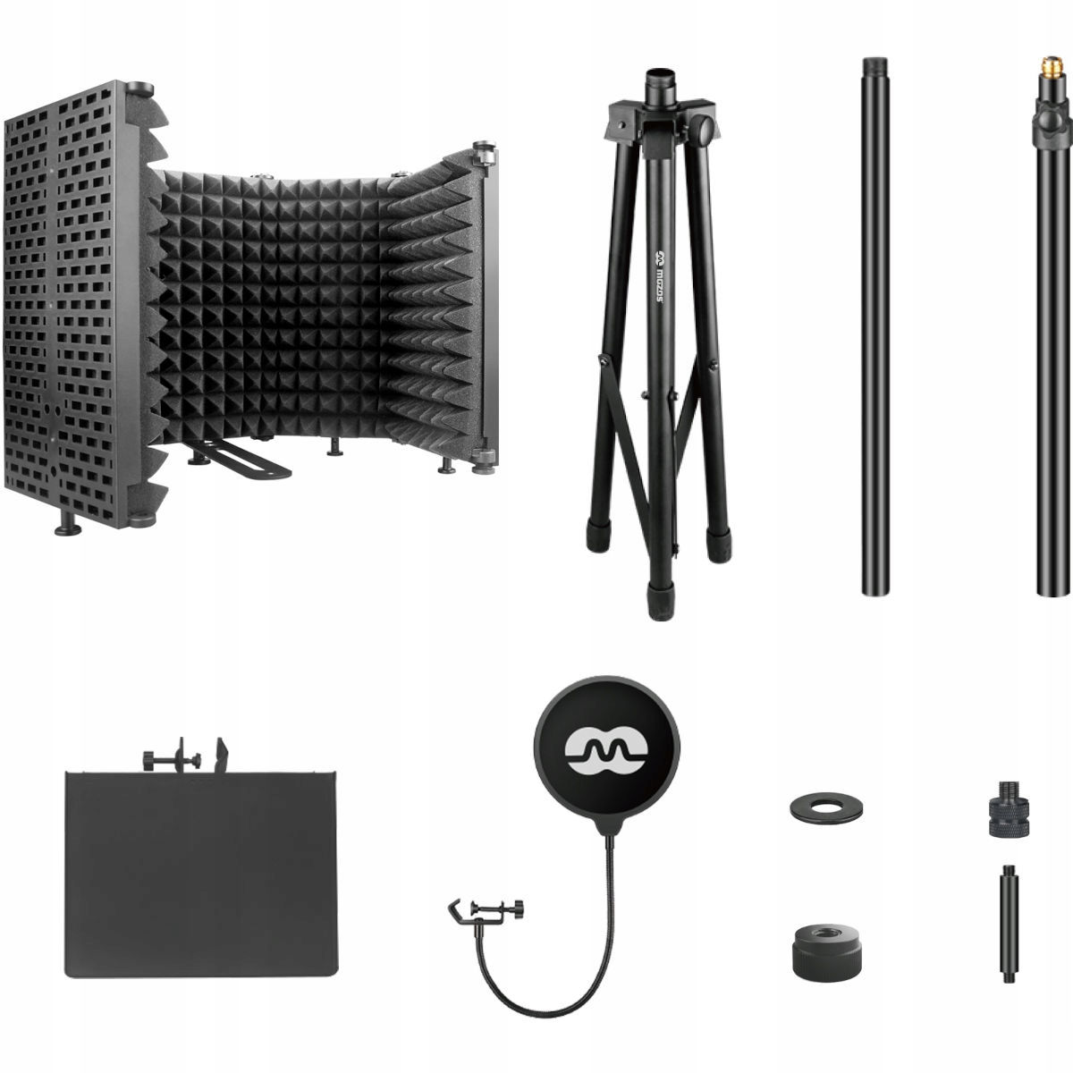 ZESTAW KABINA AKUSTYCZNA STATYW POP FILTR PÓŁKA Marka MOZOS