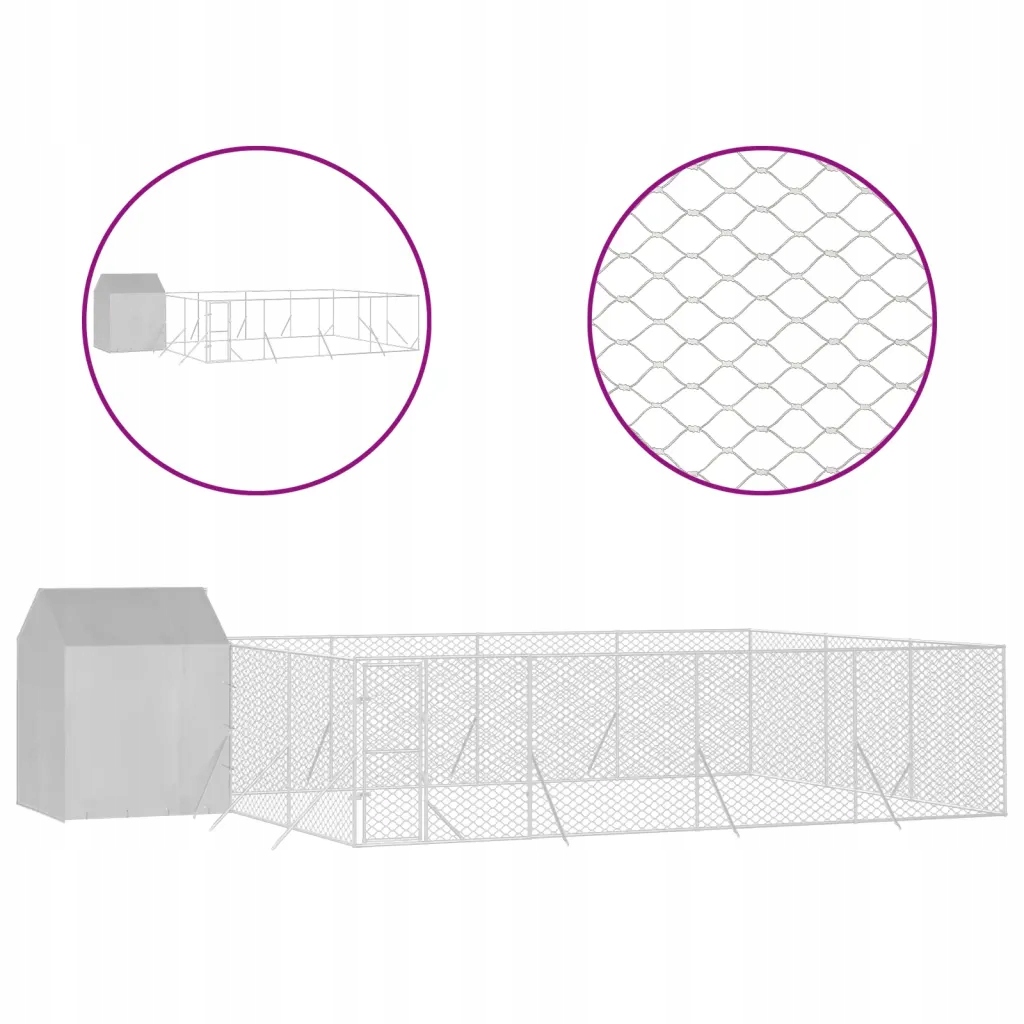 Levně Kotec pro psa VidaXL 3190480 1000x600x250 cm ocel