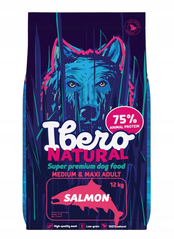 Ibero Natural Adult Medium Maxi Salmon Łosoś 12kg