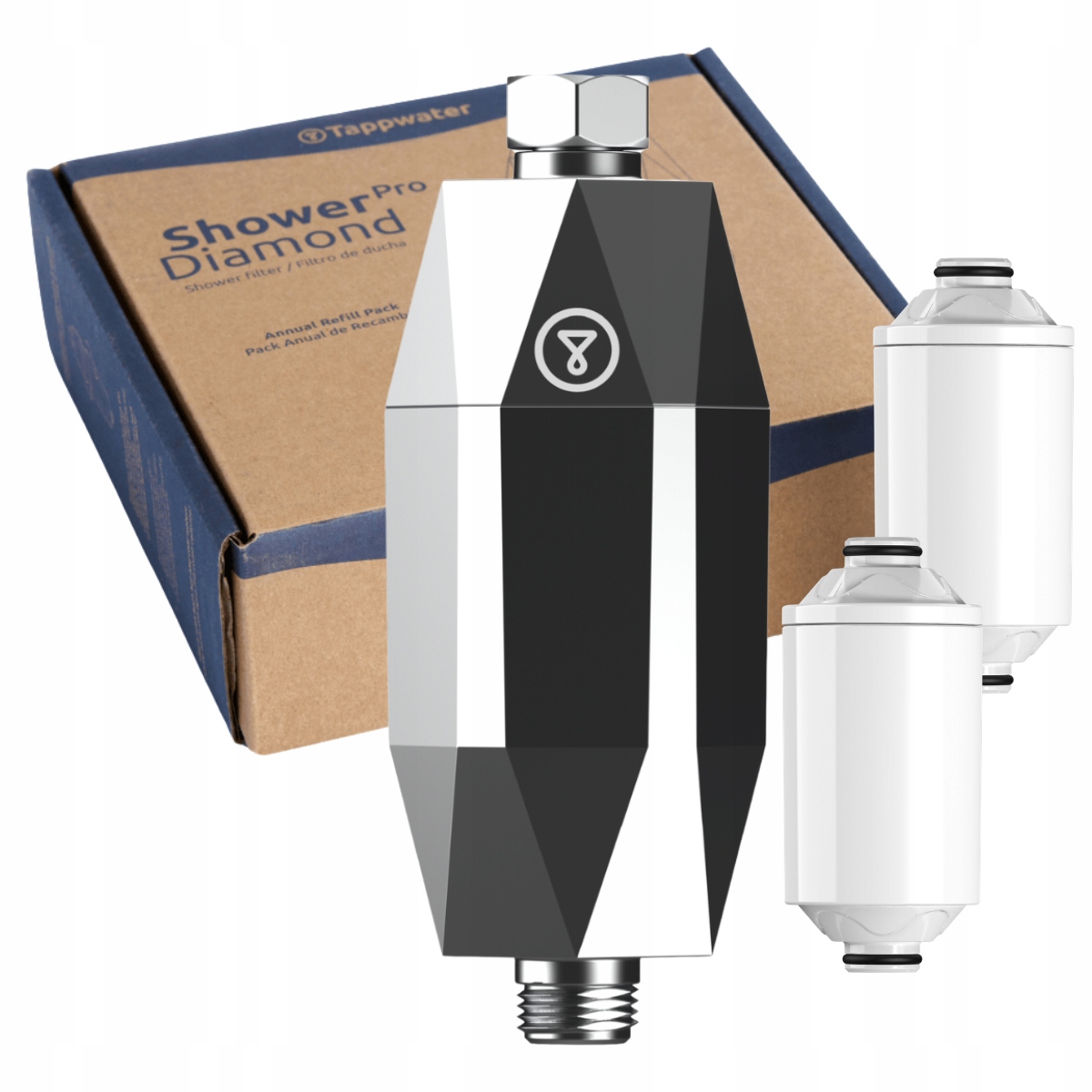 Filtr wody prysznicowy Tappwater ShowerPro Diamentowy 2 wkłady filtrujące