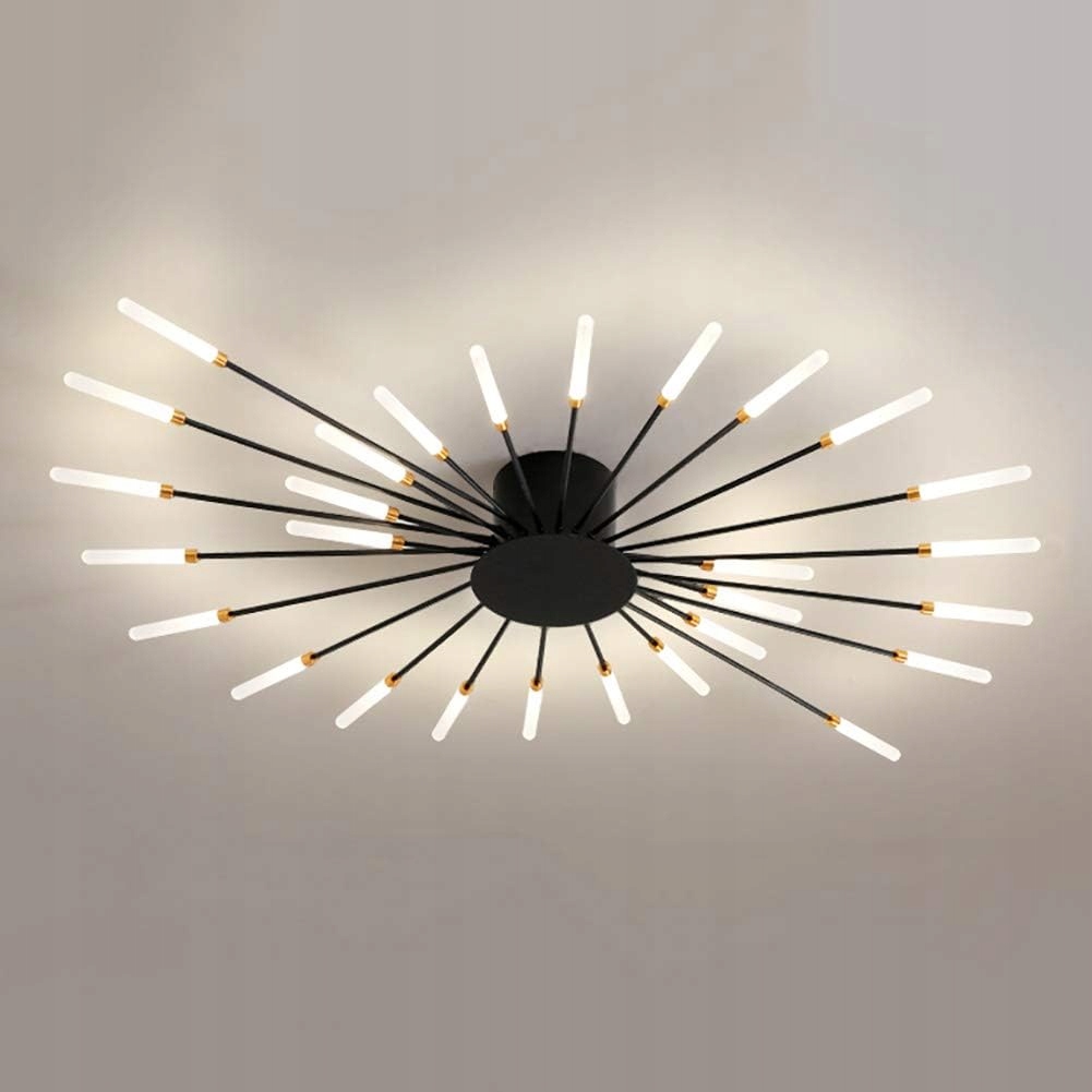 Zyrandol Czarna Lampa Wiszaca Led Lampa Sufitowa Do Salonu 4500K Nowoczesna