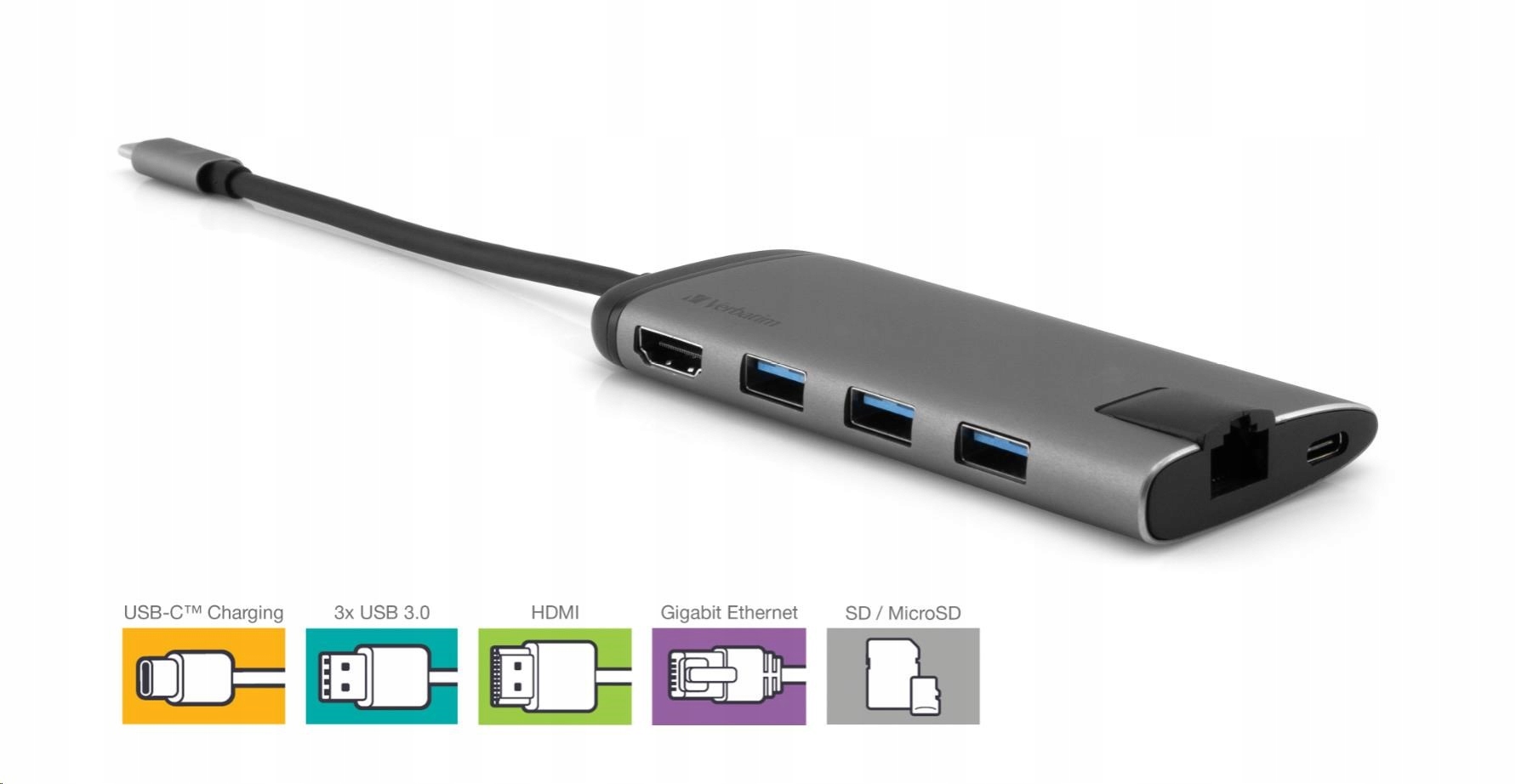 Verbatim 49142 Multiportový Hub Usb-c, 3x Usb 3.0, 1x Usb-c, Hdmi, …