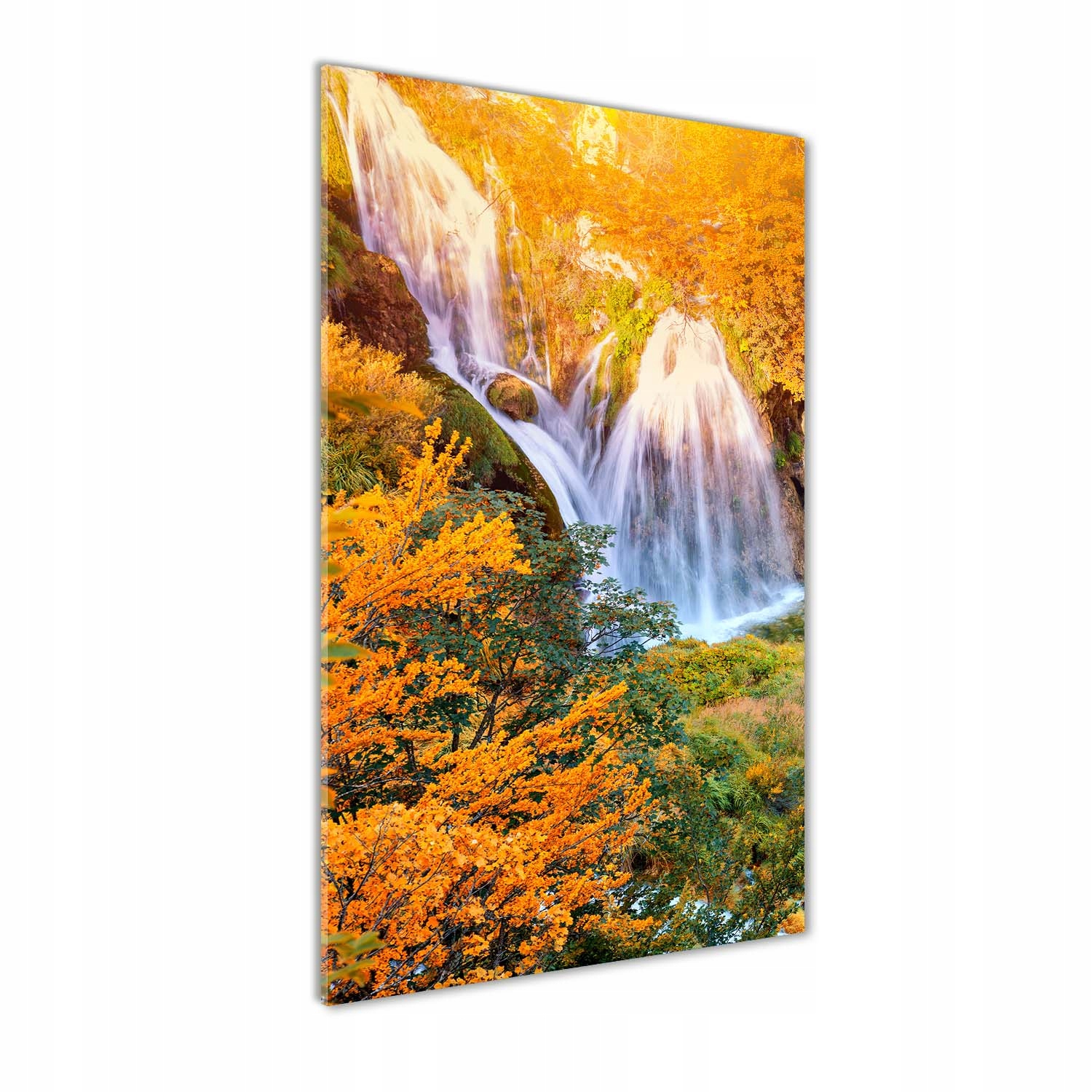 

Foto obraz na szkle Wodospad jesienią 60x120 cm