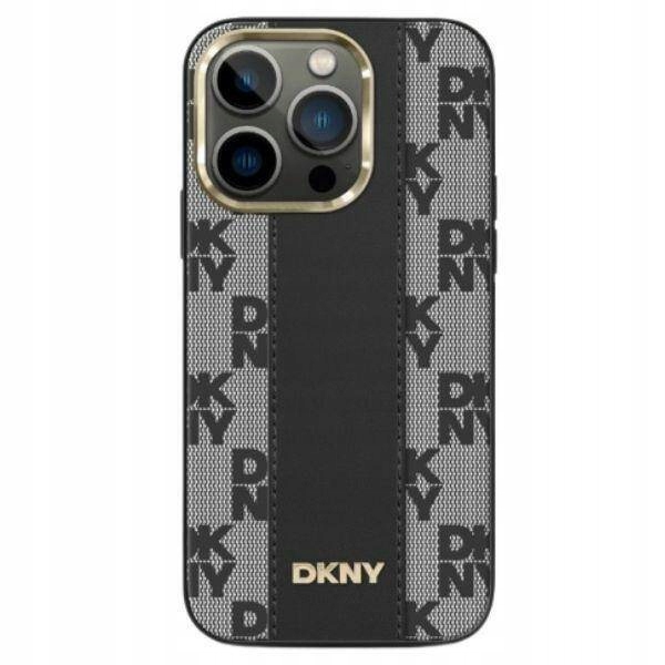 Pouzdro pro iPhone 13 Pro Max – Dkny Leather Checkered Mono Pattern černé