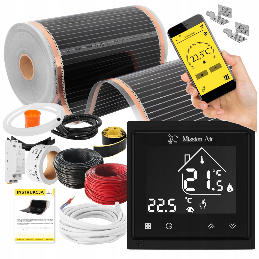 Set Fólia vyhrievacia podložka Infračervená 160 W 28 m²