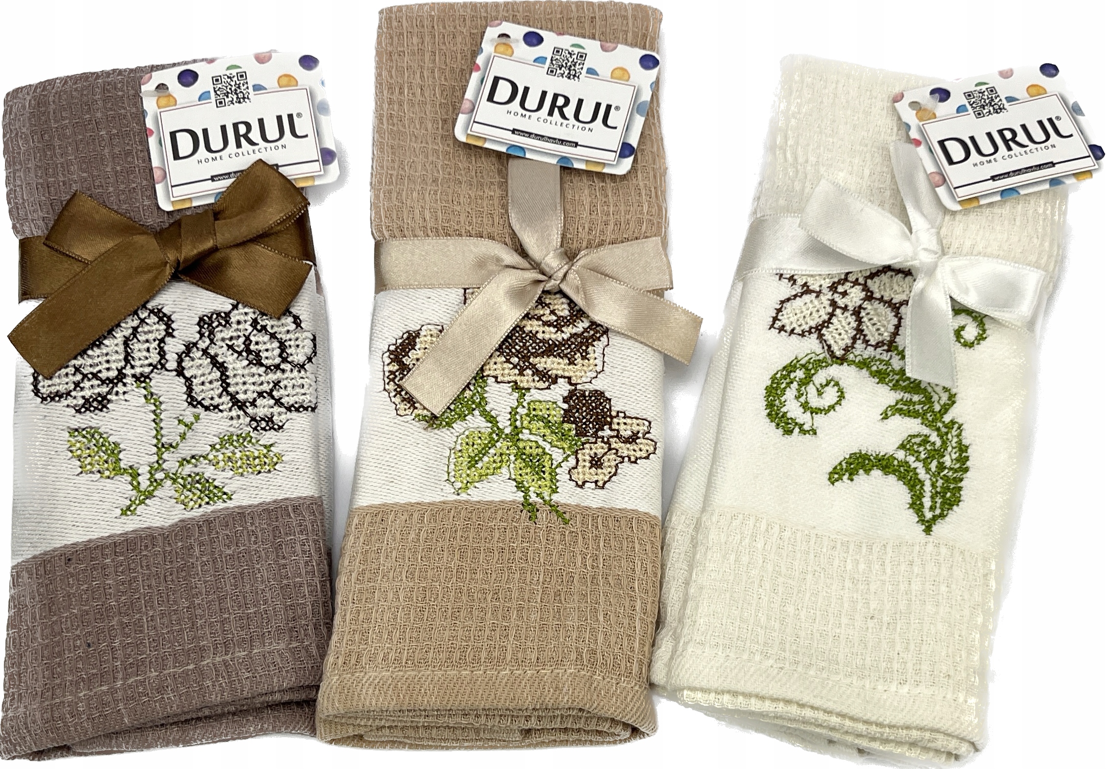 

Zestaw 3 ściereczek ozdobnych kuchennych z haftem