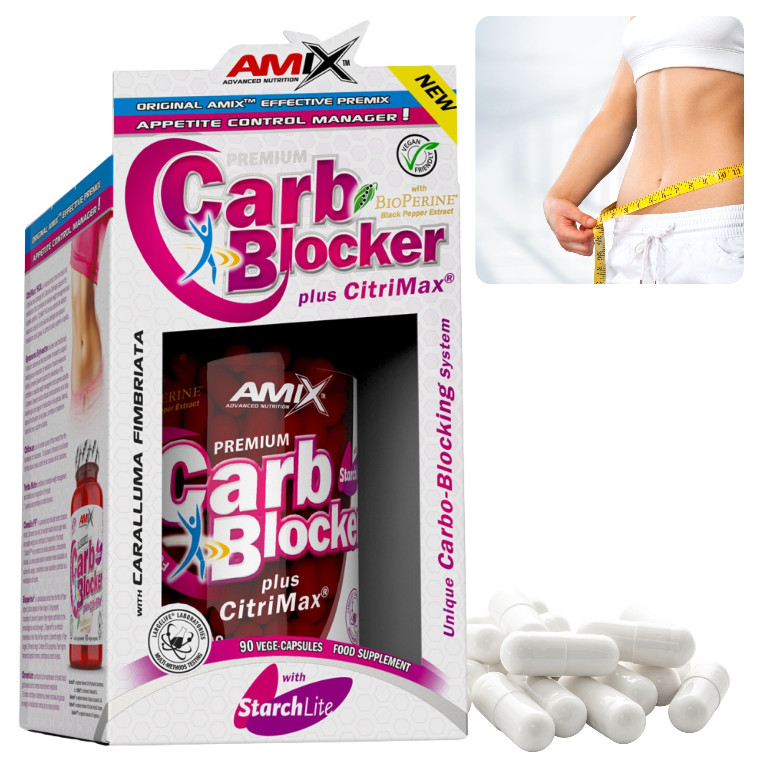 Amix Carb Blocker Spalovač tuků z břicha pro ženy Kapsle 90ks