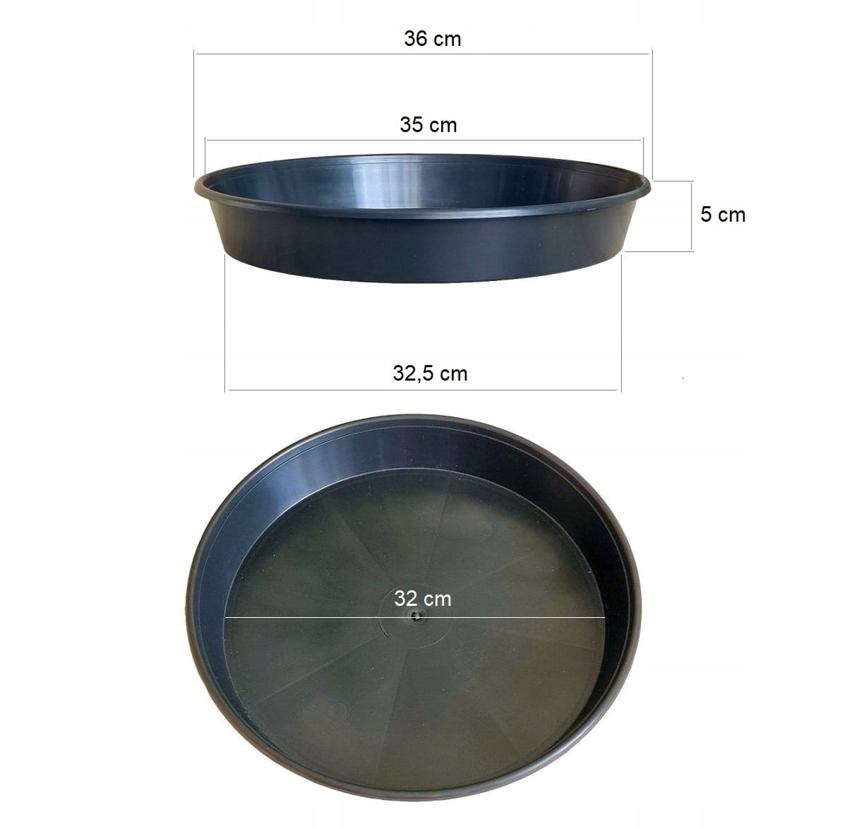 PODSTAWKA PLASTIKOWA do doniczek CZARNA 35cm Stan opakowania oryginalne