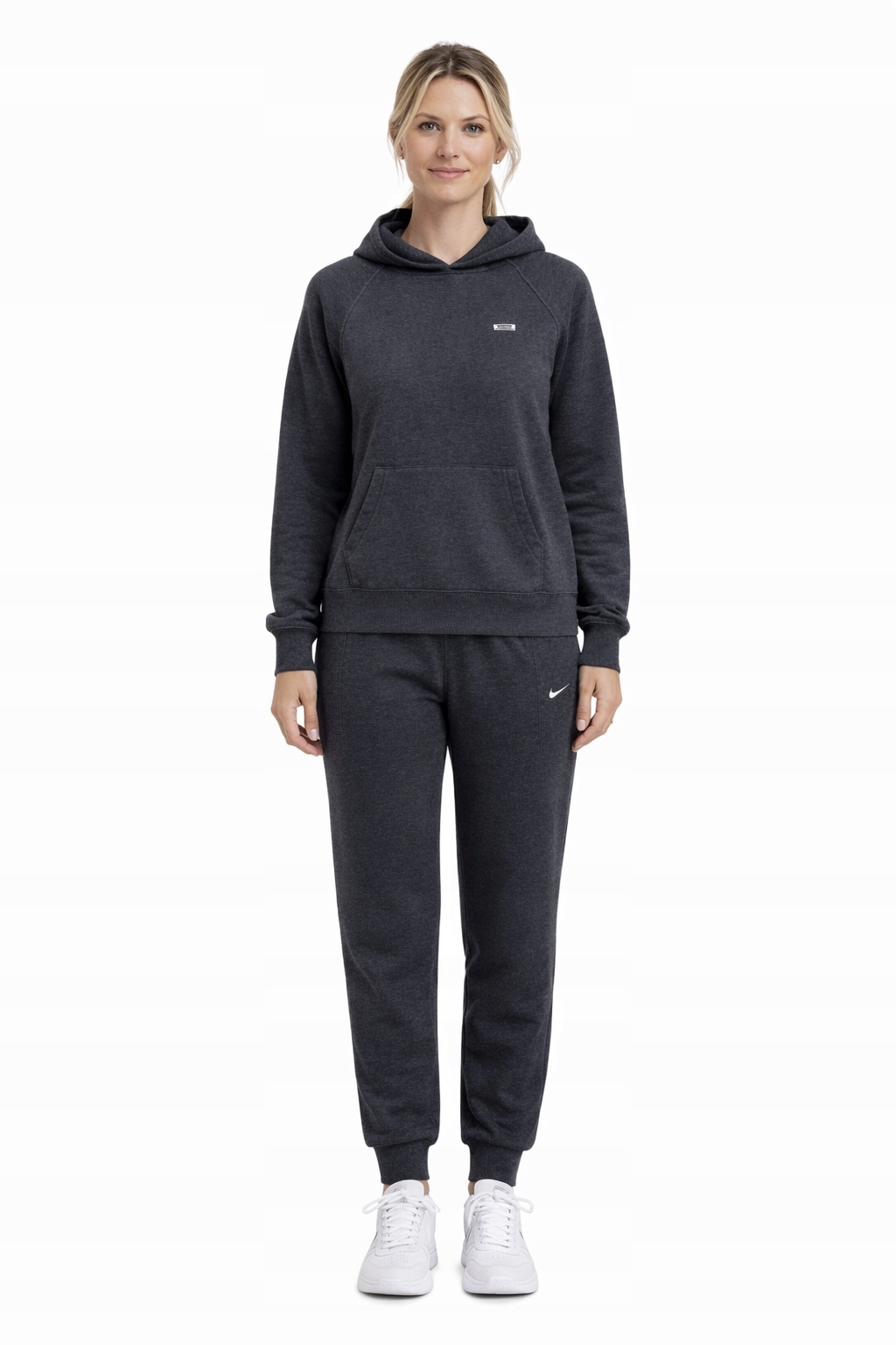 K+lusha Hladká Šedá Mikina S Kapucí Z Bavlny L I3C