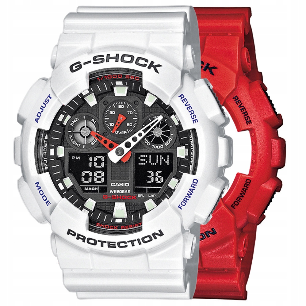 Sada Hodinek G-shock GA-100B-4AER Bílá