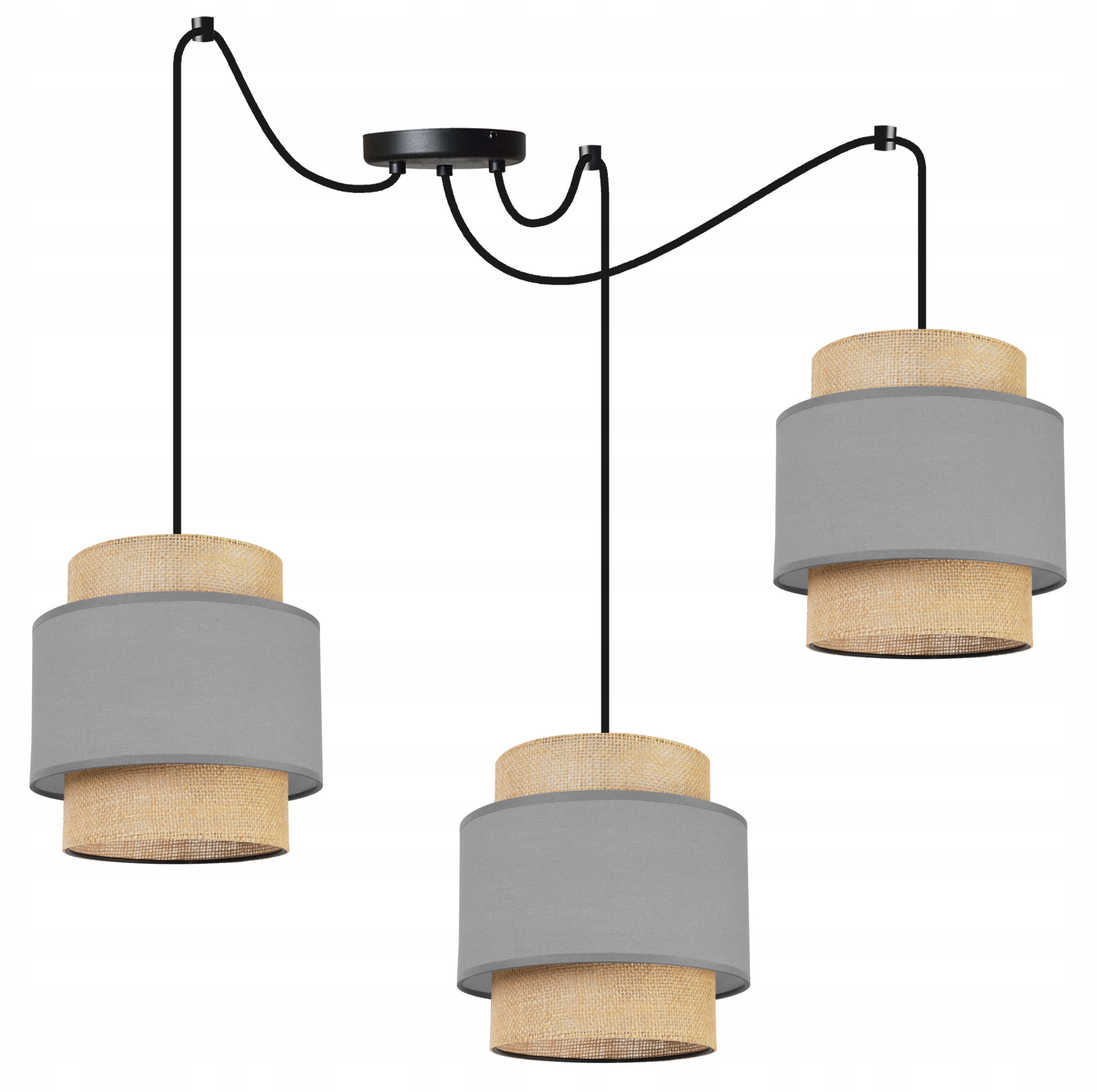 

Lampa Wisząca Żyrandol Sufitowa Abażur Boho Juta