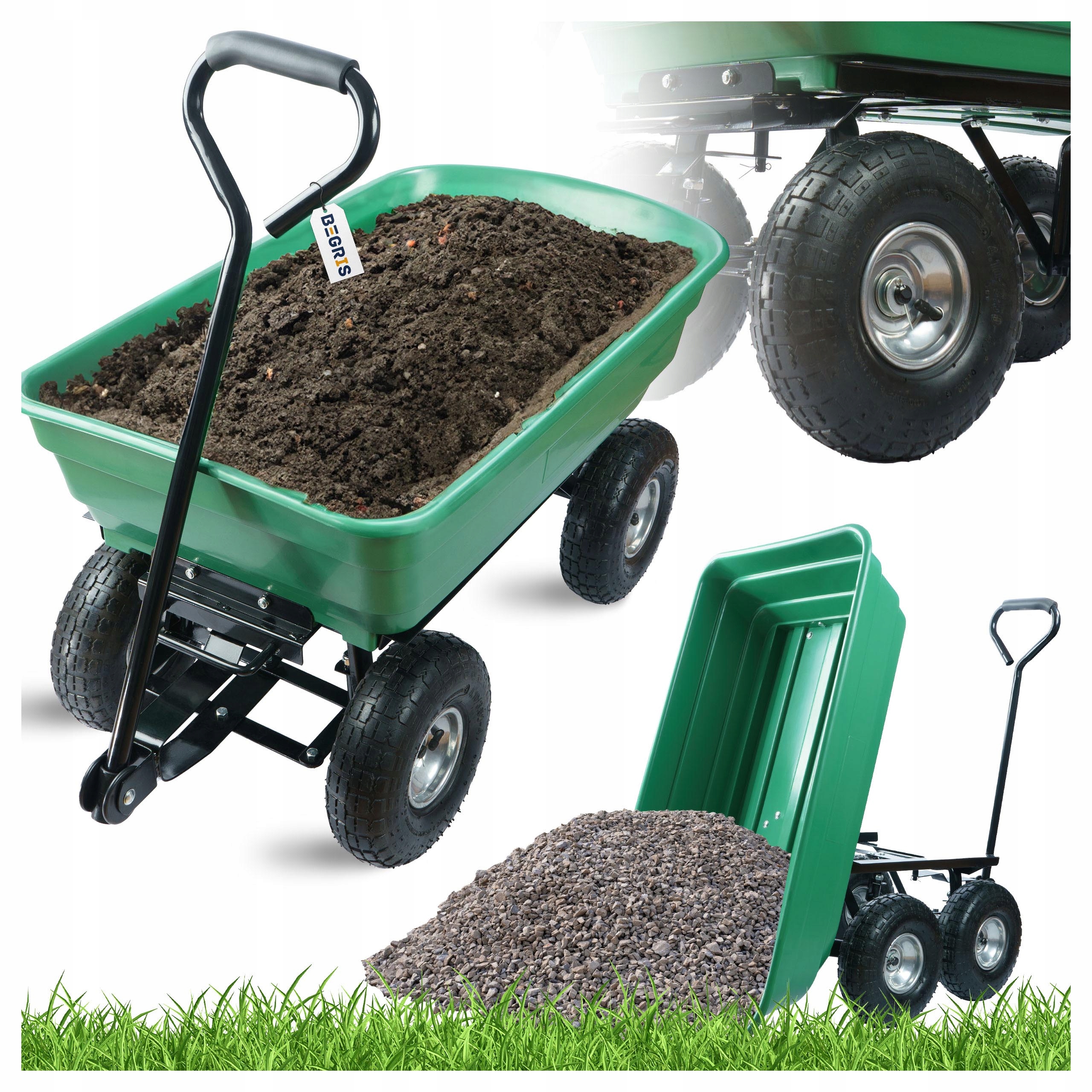 Wózek Transportowy Ogrodowy Do Ogrodu Wywrotka Taczka Duża Przyczepka 350KG