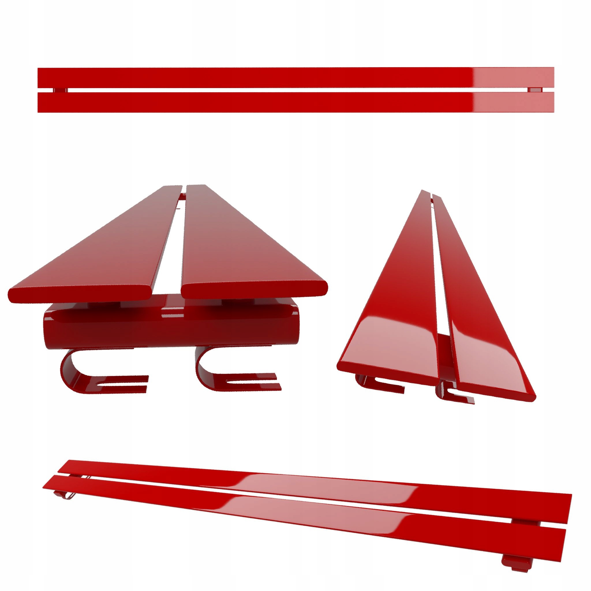 Horizontální pokojový radiátor Belloslim 15x160 červený