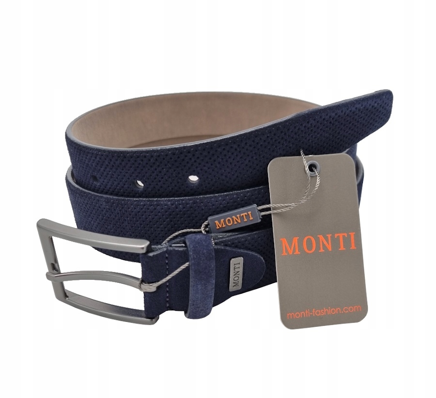 Kožený Opasek Semišový Pánský Opasek Monti 105 cm