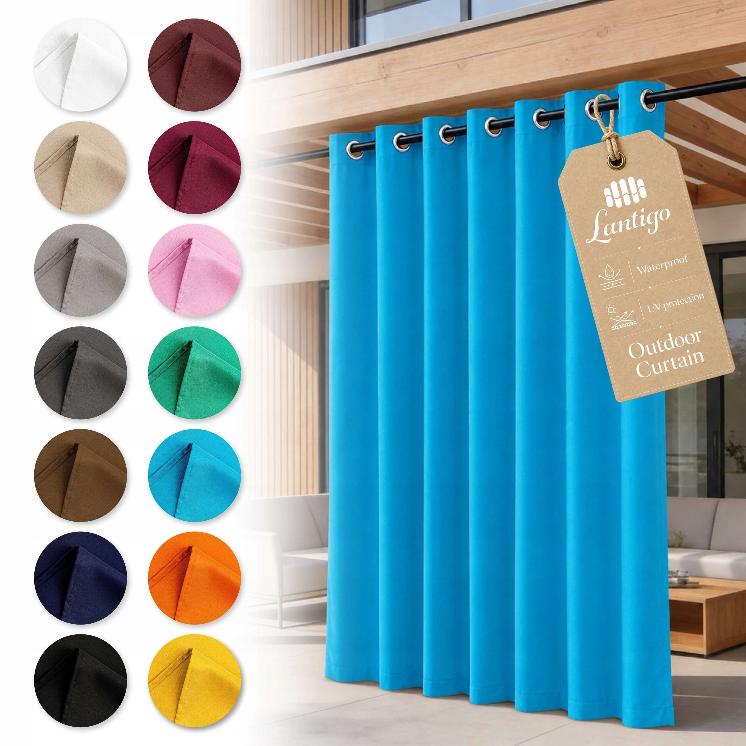 Lantigo Zahradní závěs modrý 155x260 cm Uv pergola terasa oka