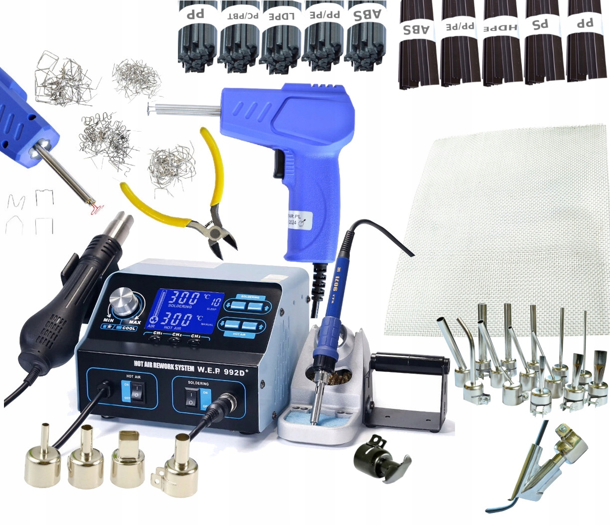 ZSZYWACZ PLASTIKU ZSZYWARKA SPAWARKA WEP 992D+ +1kgPlastiki 21xDysz Żelazko