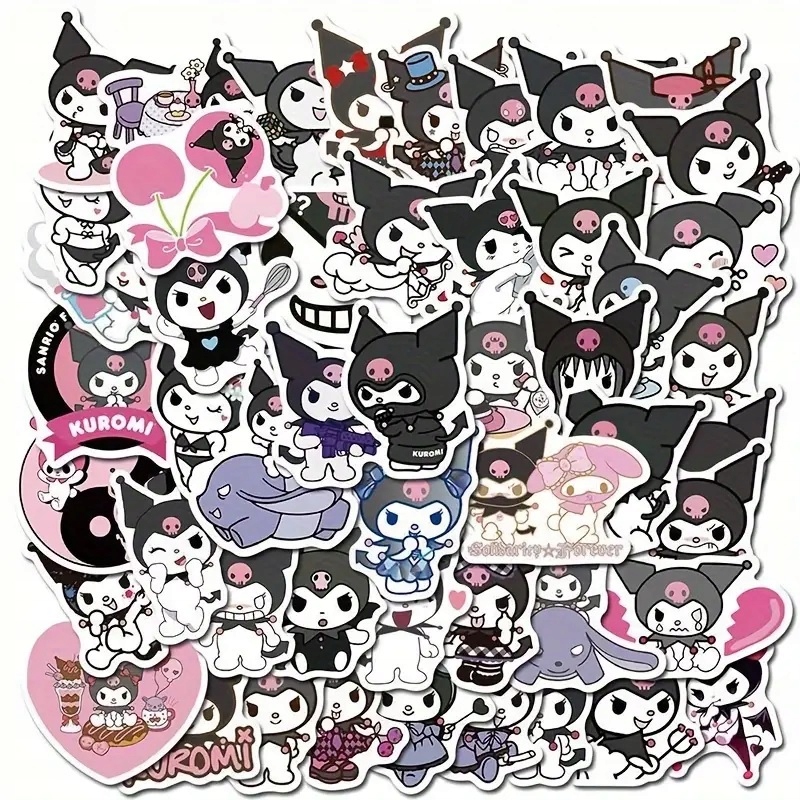 NAKLEJKI WLEPY SANRIO KUROMI STICKER MIX WODOODPORNE 50 szt