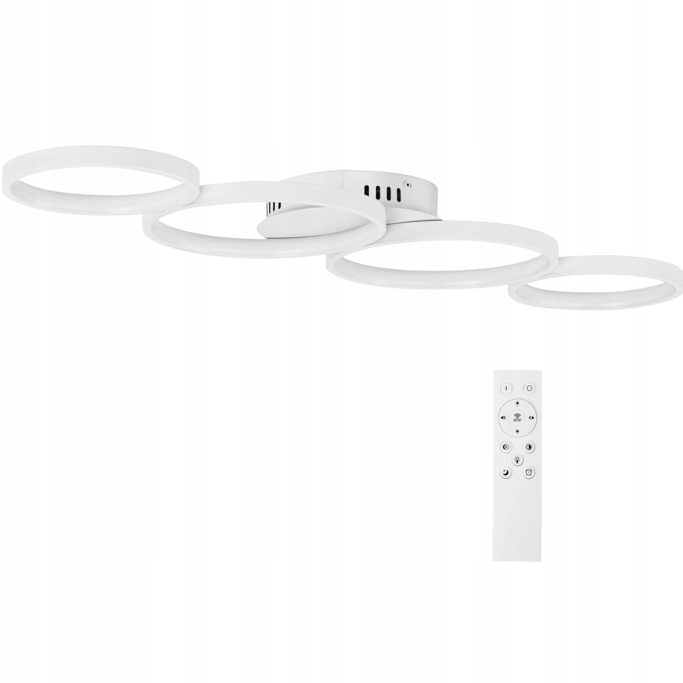 Stropné svietidlo moderné Led s diaľkovým ovládaním 4 biele kruhy