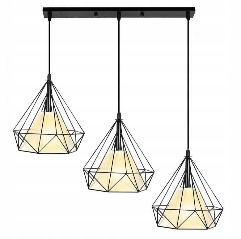 

Lampa wisząca diament sufit biały klosz prosta E27