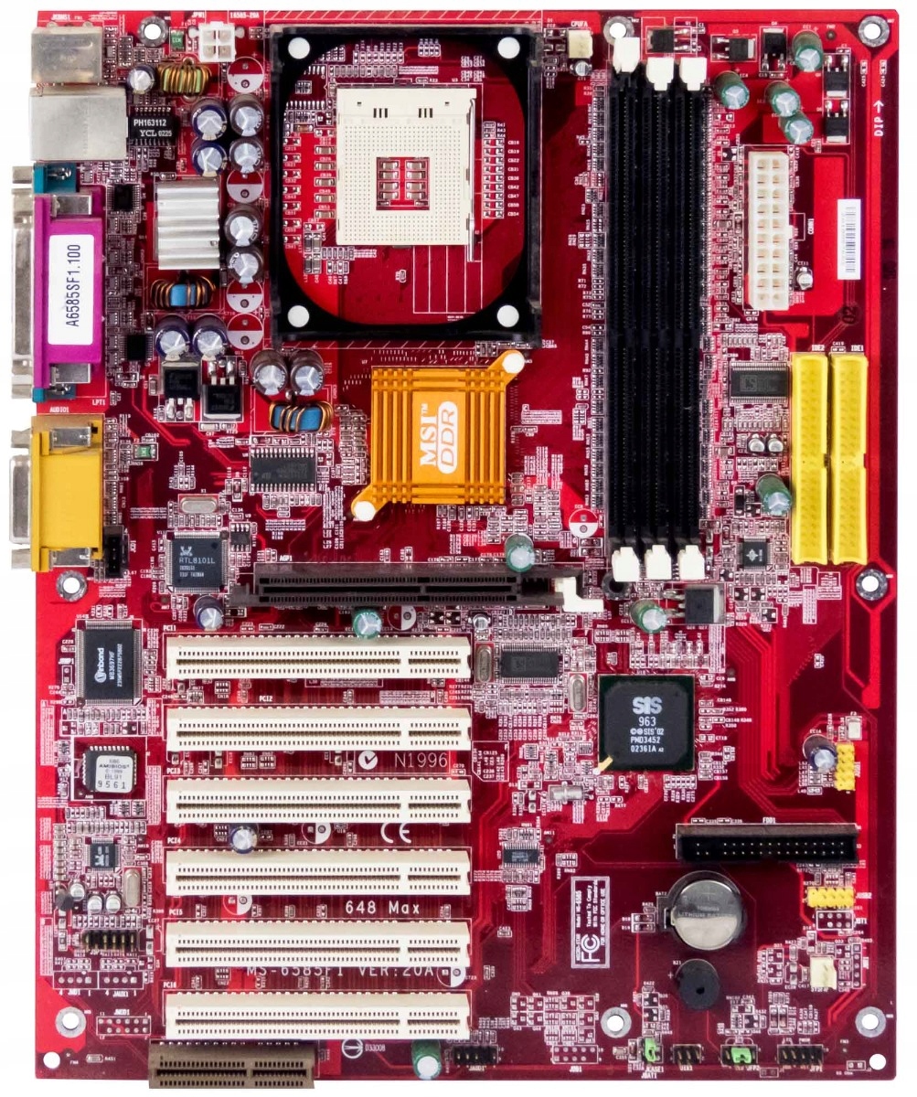 Msi MS-6585F1 VER:20A patice 478 Ddr SiS 648 Pci Agp