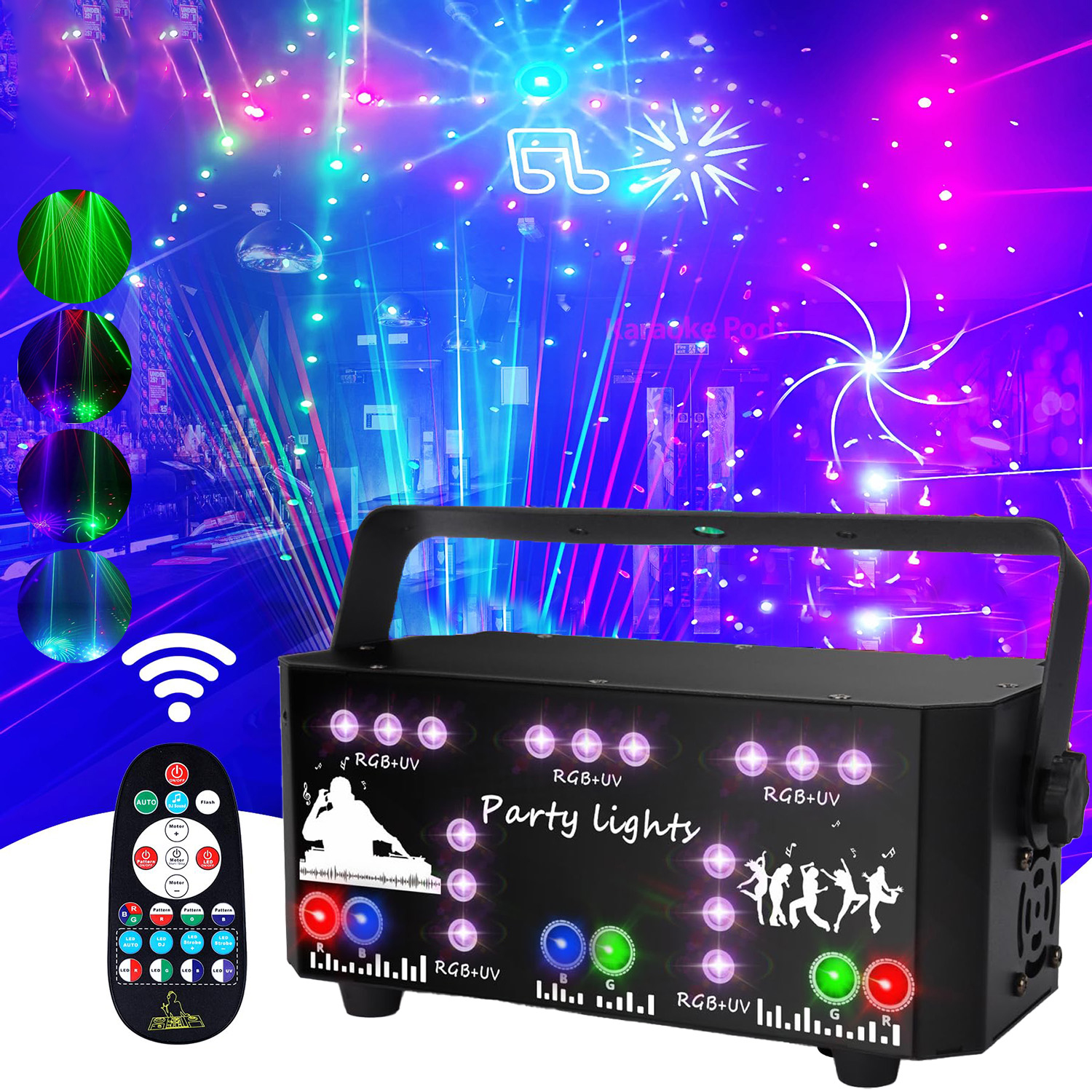 Laser Disco 21 Oczu RGB DMX Sterowanie Zdalne 230V