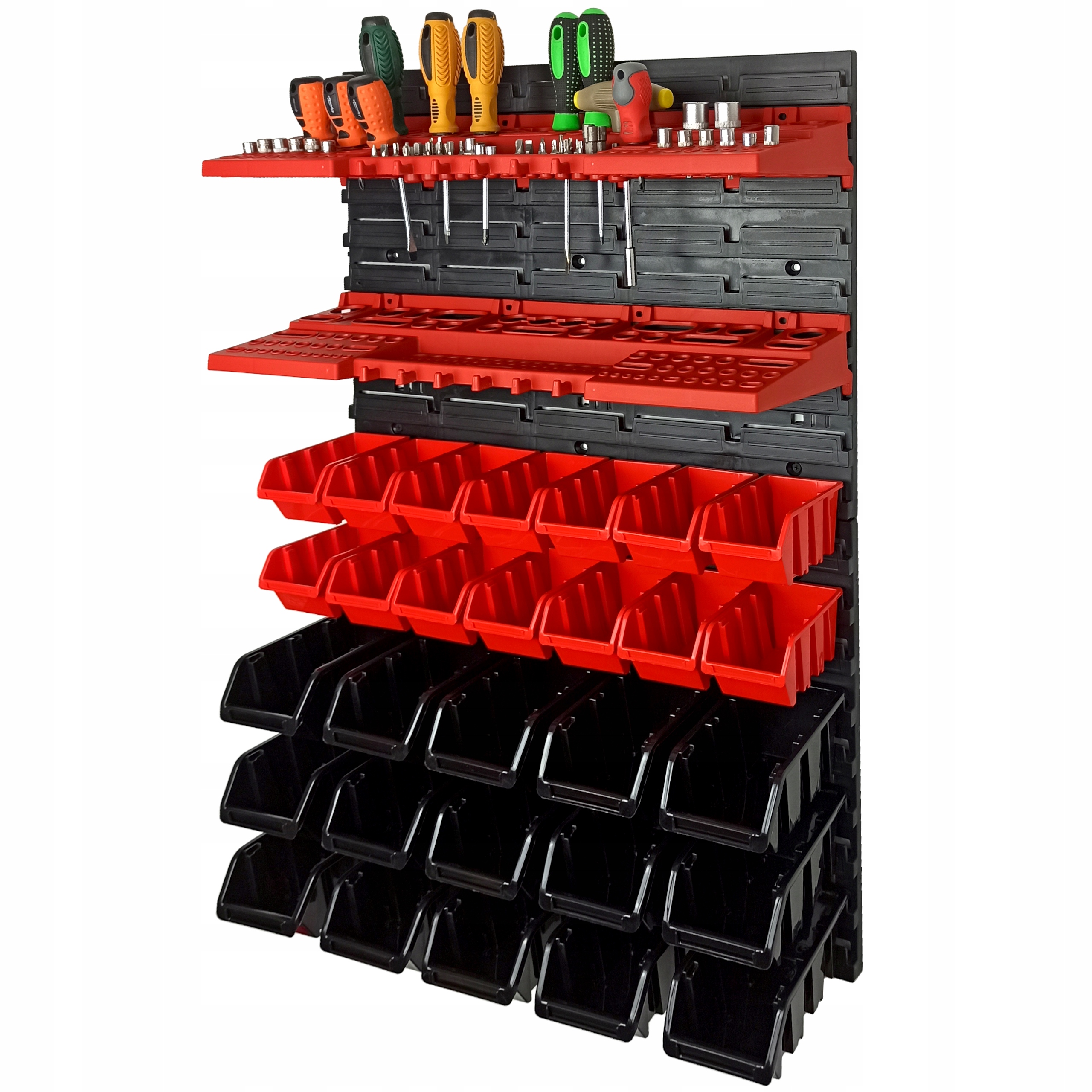 

Tablica Narzędziowa 78x58 cm 2 Półki 29 kuwet