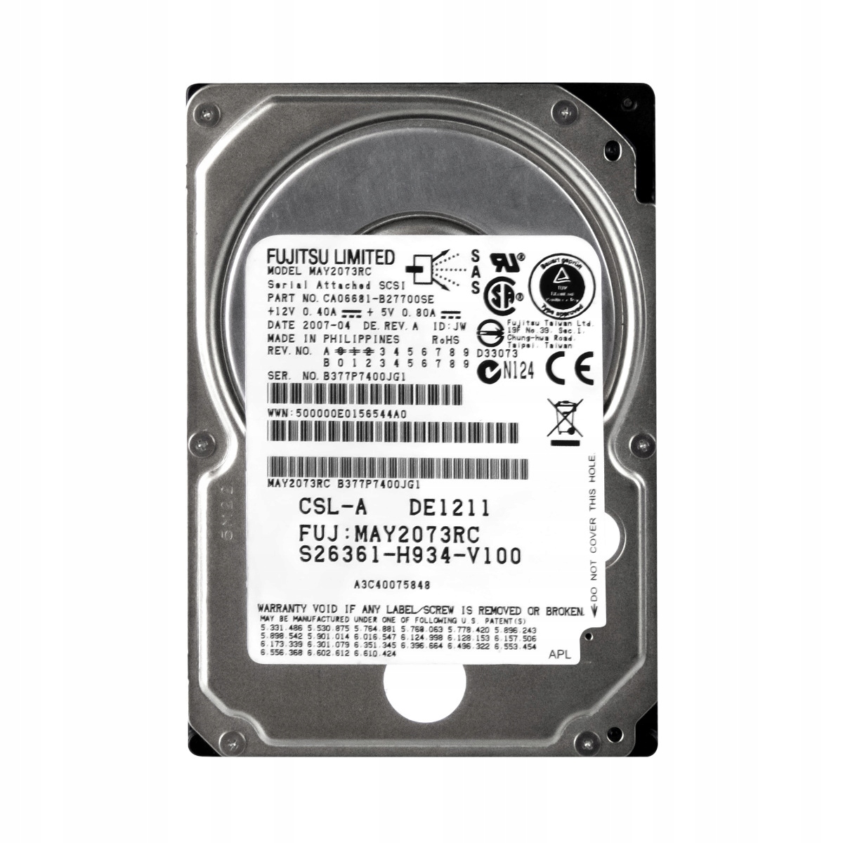 Fujitsu A3C40075848 73GB 10K 8MB Sas 2.5'' MAY2073RC