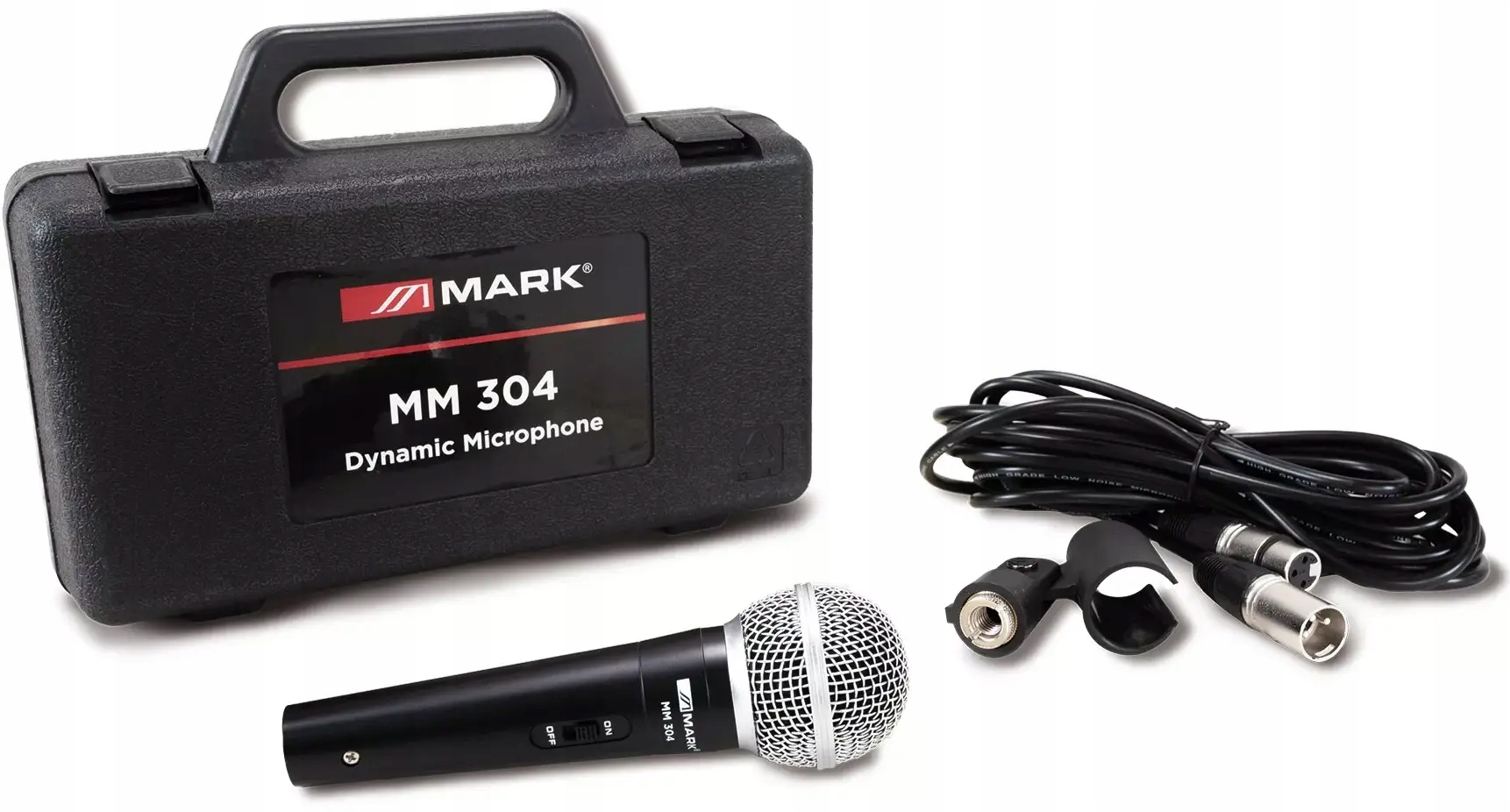 Mark MM 304 kovový dynamický mikrofon s vypínačem