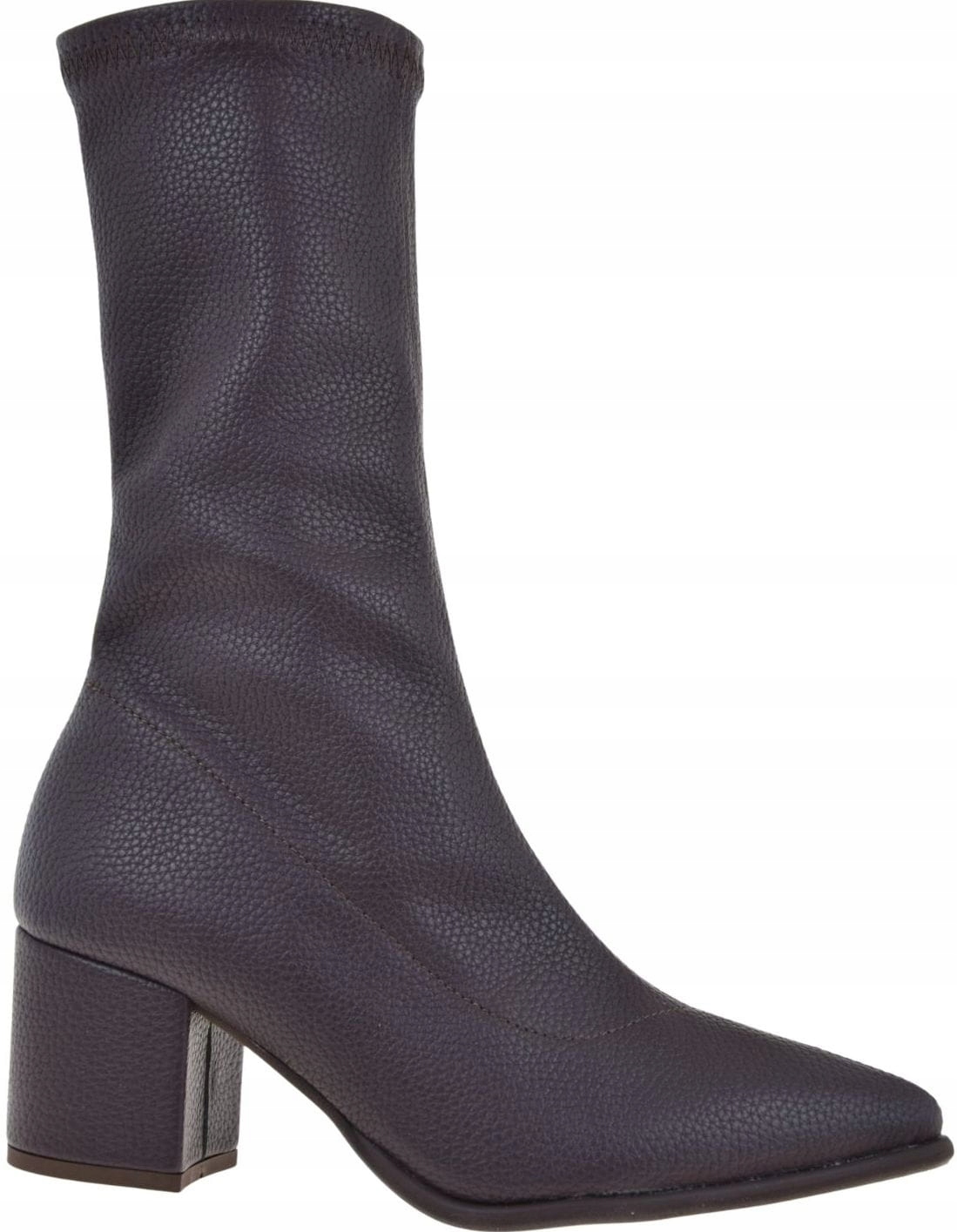 Dámské kotníkové boty čokoládově hnědé na podpatku s lycrou Nicole 2908 VEL.37