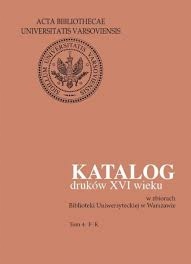 Katalog druków XVI wieku w zbiorach Biblioteki Uw