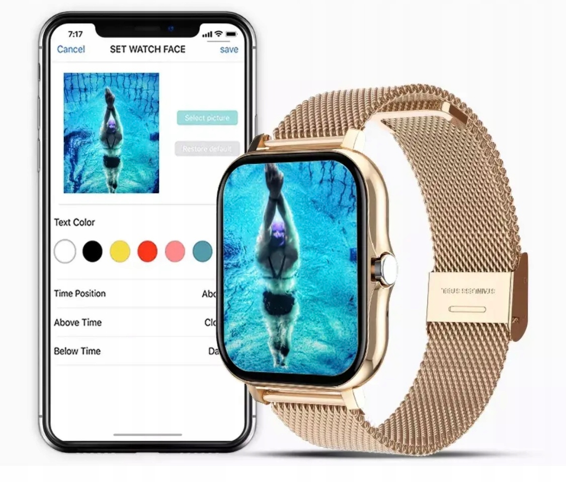 SMARTWATCH ZEGAREK DAMSKI MENU PL ROZMOWY PULS KROKI SMART WATCH AKCESORIA Model inny