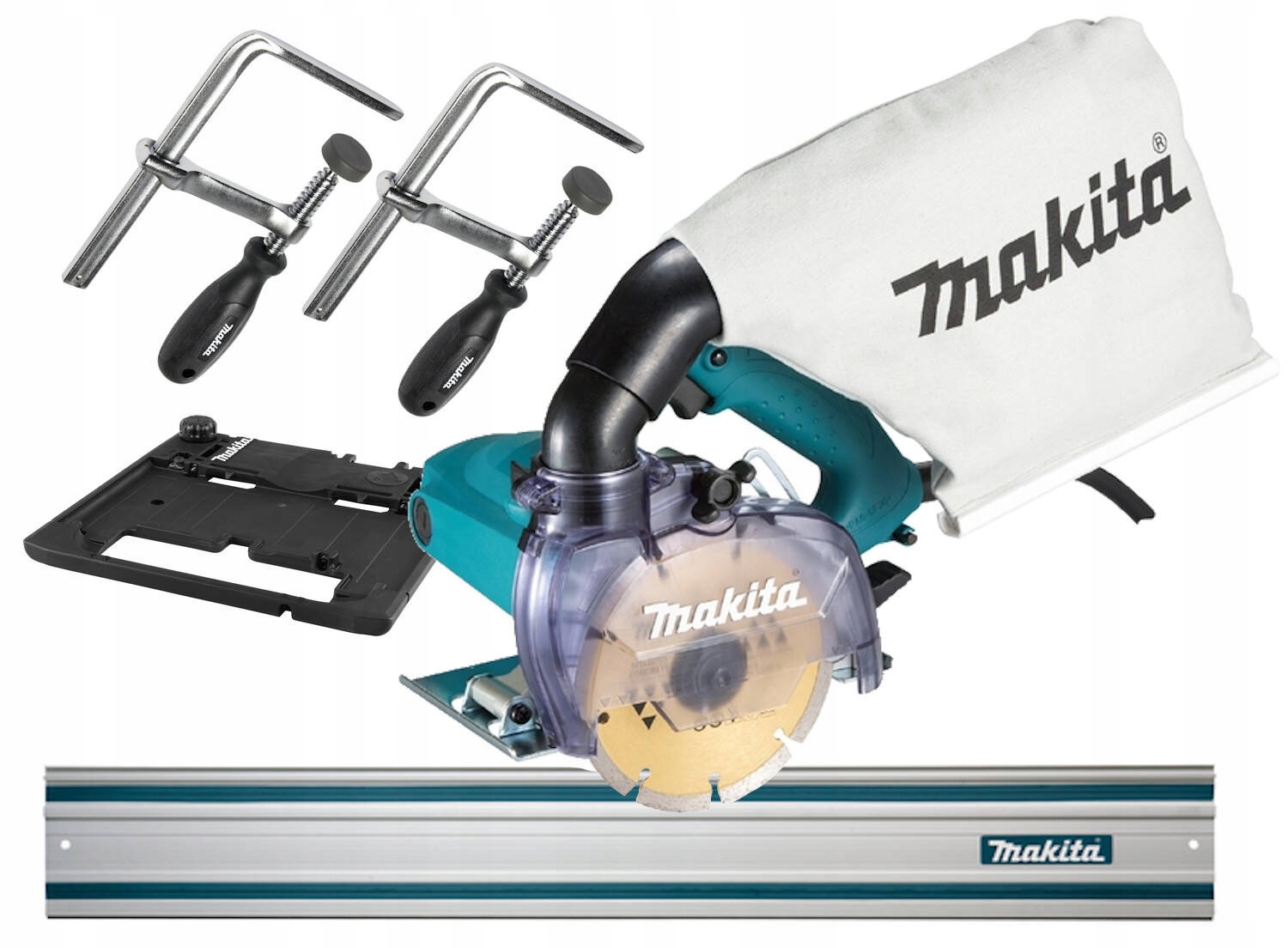 Makita 4100KB Przecinarka Do Płytek Na Sucho 1400W 125mm Szyna 1,5M Ściski