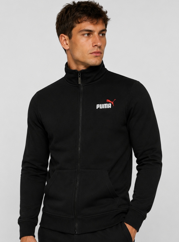 r.L Puma Bluza Męska bawełna młodzieżowa sportowa czarna na zamek