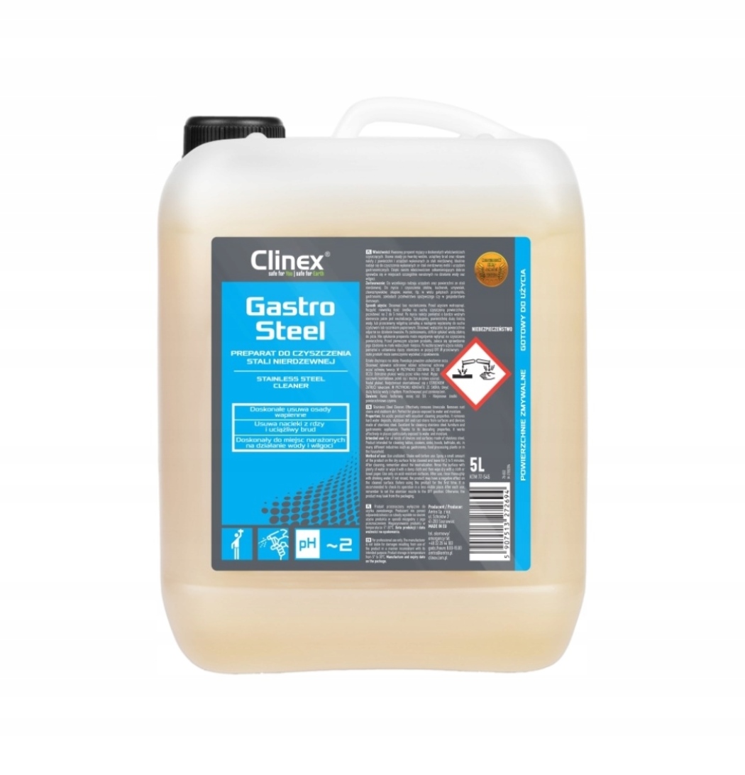 Levně Clinex Ocel 5 L Na Čištění Nerezové Oceli, Kyselá, Odstraňuje Vodní Kámen