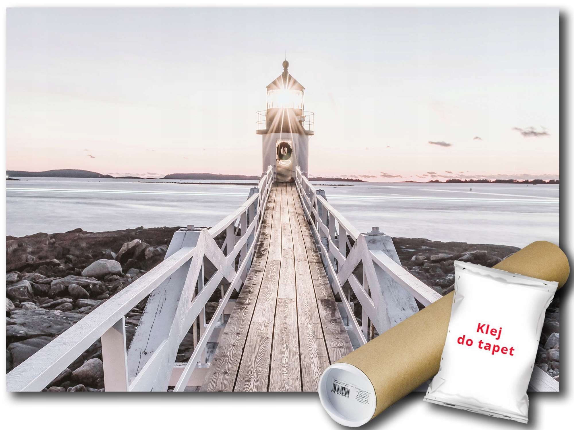 Vinylová Fototapeta Pohled Na Krajinu Molo Most Lucerna Moře Voda 312x219